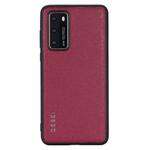 For Huawei P40 GEBEI Full-coverage Shockproof Leather Protective Case(Red)