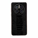 For Huawei Mate 50 Pro Genuine Leather Weilai Series Nano Plating Phone Case(Black)