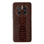 For Huawei Mate 50 Pro Genuine Leather Weilai Series Nano Plating Phone Case(Coffee)