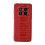 For Huawei Mate 50 Genuine Leather Weilai Series Nano Plating Phone Case(Red)