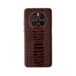 For Huawei Mate 50 Genuine Leather Weilai Series Nano Plating Phone Case(Coffee)
