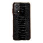 For Xiaomi Redmi Note 11 Global/Note 11S 4G Genuine Leather Weilai Series Nano Plating Phone Case(Black)