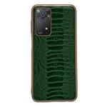 For Xiaomi Redmi Note 11 Global/Note 11S 4G Genuine Leather Weilai Series Nano Plating Phone Case(Green)