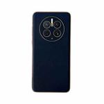 For Huawei Mate 50 Pro Genuine Leather Xiaoya Series Nano Plating Phone Case(Blue)