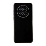 For Huawei Mate 50 Genuine Leather Xiaoya Series Nano Plating Phone Case(Black)