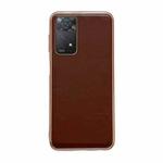 For Xiaomi Redmi Note 11 Global/Note 11S 4G Genuine Leather Xiaoya Series Nano Plating Phone Case(Coffee)