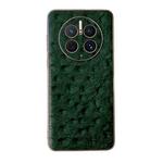 For Huawei Mate 50 Pro Genuine Leather Ostrich Texture Nano Plating Phone Case(Green)