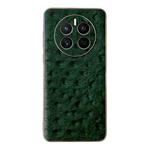 For Huawei Mate 50 Genuine Leather Ostrich Texture Nano Plating Phone Case(Green)