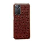 For Xiaomi Redmi Note 11 Pro 4G Global/5G Global/Note 11E Pro Genuine Leather Ostrich Texture Nano Plating Phone Case(Coffee)