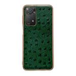 For Xiaomi Redmi Note 11 Global/Note 11S 4G Genuine Leather Ostrich Texture Nano Plating Phone Case(Green)
