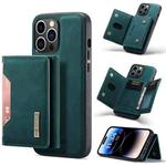 For iPhone 14 Pro Max DG.MING M2 Series 3-Fold Card Bag Leather Case(Green)