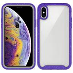 For iPhone X / XS Shockproof Starry Sky PC + TPU Protective Case(Purple)