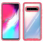 For Galaxy S10 5G Shockproof Starry Sky PC + TPU Protective Case(Red)