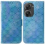 For Asus Zenfone 9 Colorful Magnetic Buckle Leather Phone Case(Blue)