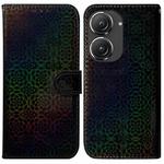 For Asus Zenfone 9 Colorful Magnetic Buckle Leather Phone Case(Black)
