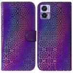 For Motorola Edge 30 Neo / Edge 30 Lite Colorful Magnetic Buckle Leather Phone Case(Purple)