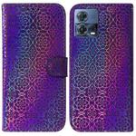 For Motorola Moto S30 Pro 5G / Edge 30 Fusion Colorful Magnetic Buckle Leather Phone Case(Purple)