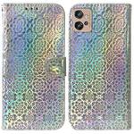 For Motorola Moto G32 Colorful Magnetic Buckle Leather Phone Case(Silver)
