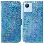 For Realme C30 Colorful Magnetic Buckle Leather Phone Case(Blue)