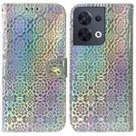 For OPPO Reno8 Colorful Magnetic Buckle Leather Phone Case(Silver)