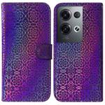 For OPPO Reno8 Pro+ Colorful Magnetic Buckle Leather Phone Case(Purple)