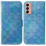 For Samsung Galaxy M13 4G Colorful Magnetic Buckle Leather Phone Case(Blue)