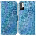 For Xiaomi Redmi Note 11T Pro / 11T Pro+ 5G Colorful Magnetic Buckle Leather Phone Case(Blue)