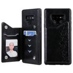 For Galaxy Note 9 Six Cats Embossing Pattern Protective Case with Holder & Card Slots & Photo Frame(Black)