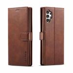 For Samsung Galaxy A13 4G/5G/A04/A04s LC.IMEEKE Calf Texture Leather Phone Case(Brown)