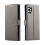 For Samsung Galaxy A13 4G/5G/A04/A04s LC.IMEEKE Calf Texture Leather Phone Case(Grey)