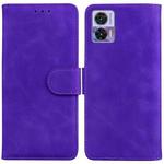 For Motorola Edge 30 Neo / Edge 30 Lite Skin Feel Pure Color Flip Leather Phone Case(Purple)