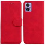 For Motorola Edge 30 Neo / Edge 30 Lite Skin Feel Pure Color Flip Leather Phone Case(Red)