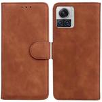 For Motorola Moto X30 Pro 5G / Edge 30 Ultra Skin Feel Pure Color Flip Leather Phone Case(Brown)