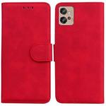 For Motorola Moto G32 Skin Feel Pure Color Flip Leather Phone Case(Red)