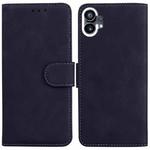 For Nothing Phone 1 Skin Feel Pure Color Flip Leather Phone Case(Black)