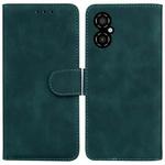 For Xiaomi Poco M4 5G Skin Feel Pure Color Flip Leather Phone Case(Green)