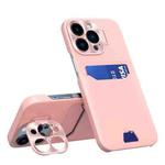 For iPhone 14 Pro Invisible Holder Phone Case(Pink)