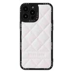 For iPhone 11 Pro Diamond Pattern Leather Phone Case(White)