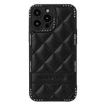 For iPhone 11 Pro Max Diamond Pattern Leather Phone Case(Black)