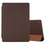 For iPad 10.2 Horizontal Flip Smart Leather Case with Three-folding Holder(Dark Brown)