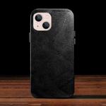 For iPhone 14 ICARER Oil Wax Genuine Leather Back Magsafe Phone Case(Black)