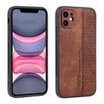 For iPhone 11 AZNS 3D Embossed Skin Feel Phone Case(Brown)