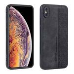 For iPhone X / XS AZNS 3D Embossed Skin Feel Phone Case(Black)