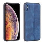 For iPhone XS Max AZNS 3D Embossed Skin Feel Phone Case(Sapphire Blue)