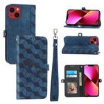 For iPhone 14 Spider Printed Leather Phone Case(Blue)