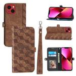For iPhone 13 mini Spider Printed Leather Phone Case(Brown)
