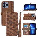 For iPhone 13 Pro Spider Printed Leather Phone Case(Brown)