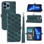 For iPhone 13 Pro Spider Printed Leather Phone Case(Green)