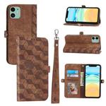 For iPhone 12 mini Spider Printed Leather Phone Case(Brown)