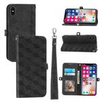For iPhone X / XS Spider Printed Leather Phone Case(Black)